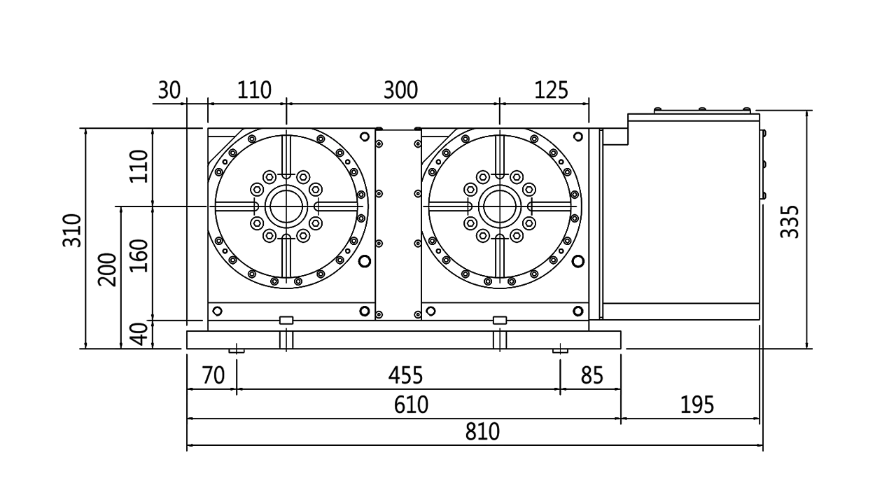 Plano de la vista frontal-RD200T2