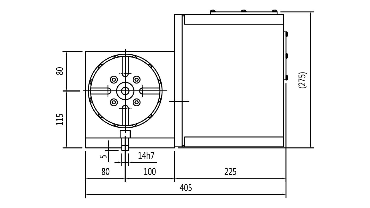Plano de la vista frontal-RD140R