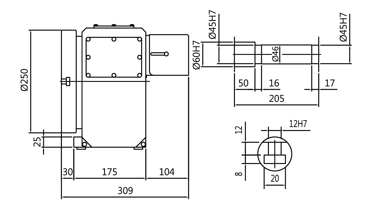 Planos de tamaño - RDS250R