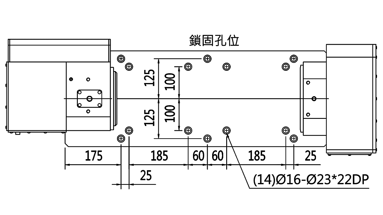 Plano de la vista frontal - ACL160