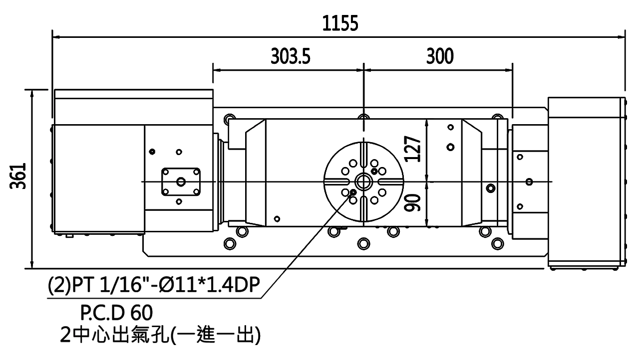 Plano de la vista superior - ACL160