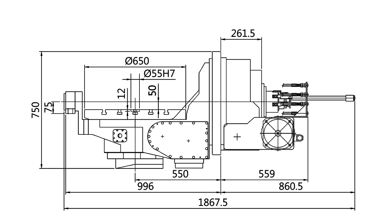 Plano de la vista frontal - ACL650