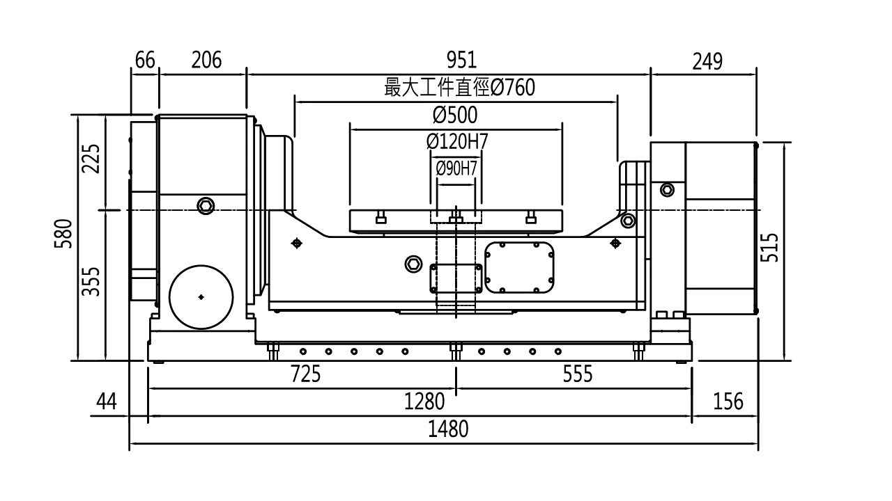 Plano de la vista frontal  - ACS500