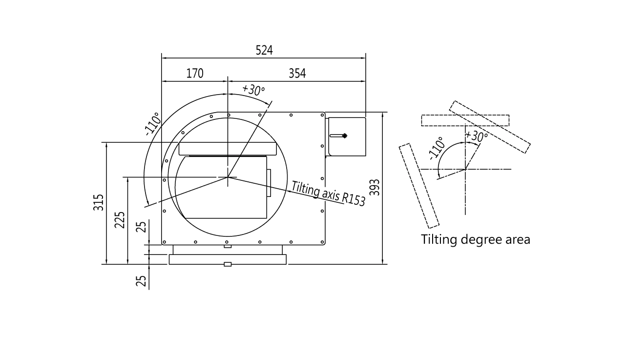 Side View Drawing - ACU250