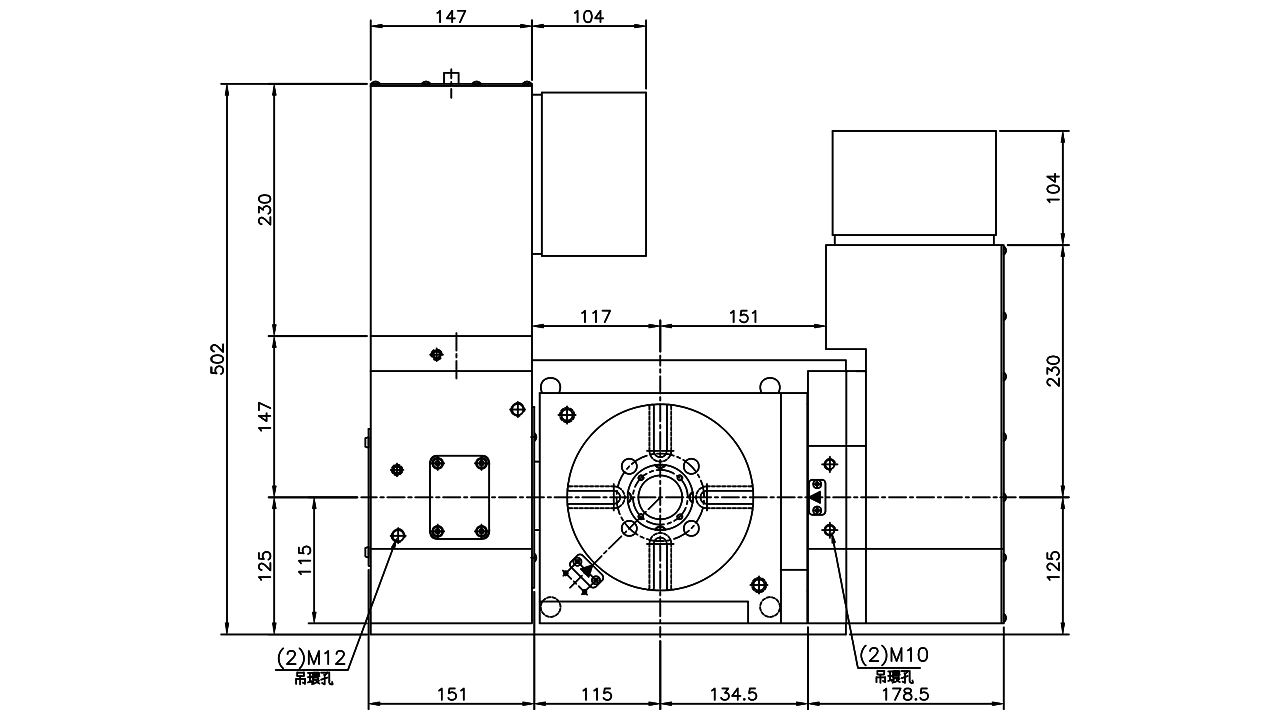 ACU170 Planos de tamaño