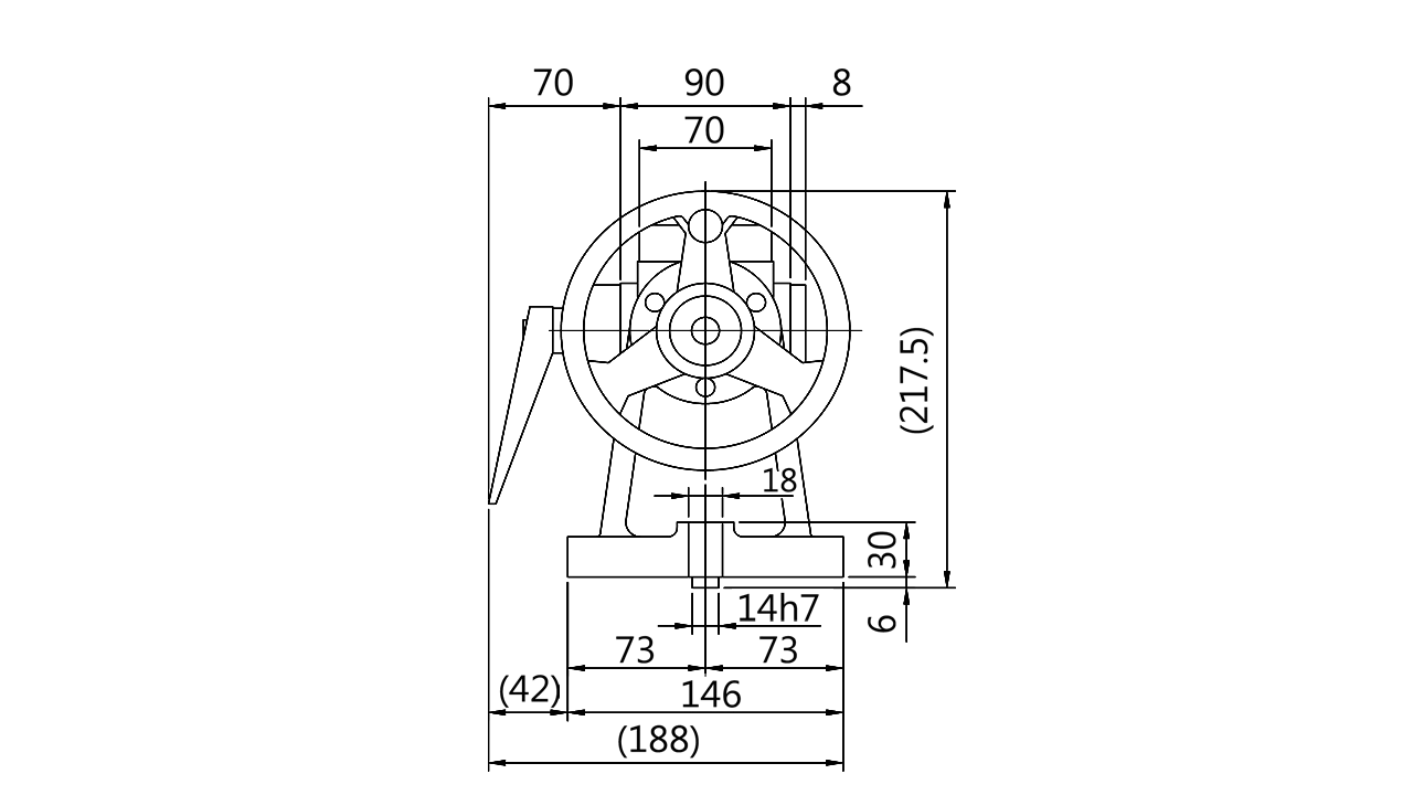 Plano de la vista frontal-MT135