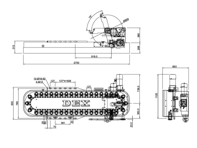 Planos de tamaño - 40T (chain-magazine)